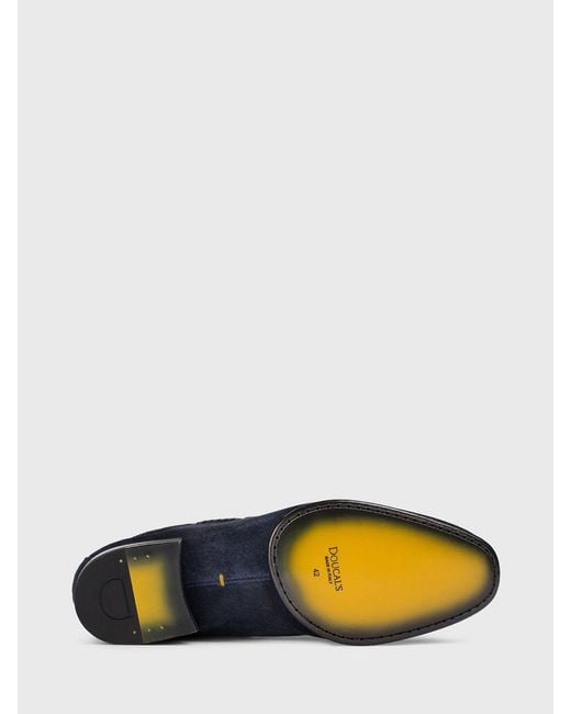 Doucal's Blue Suede Loafers for men