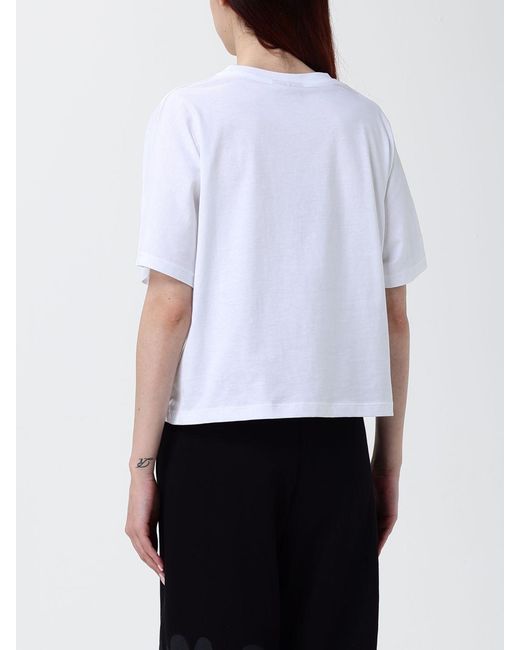 DISCLAIMER White Relaxed Fit Cotton T-Shirt With Printed Logo And Crew Neck