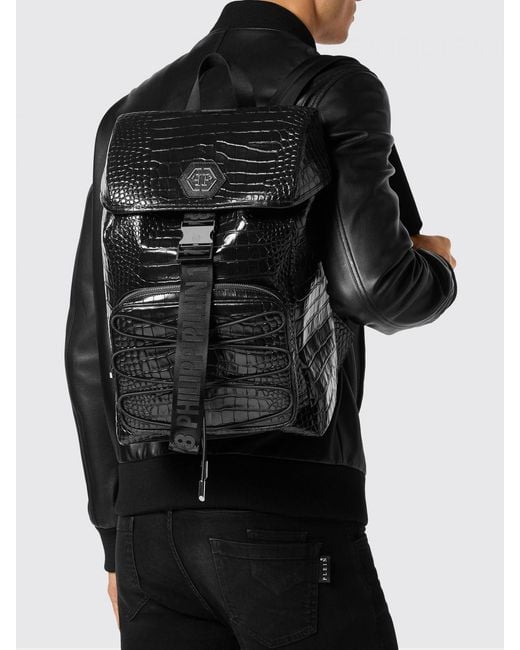 Philipp Plein Black Backpack for men
