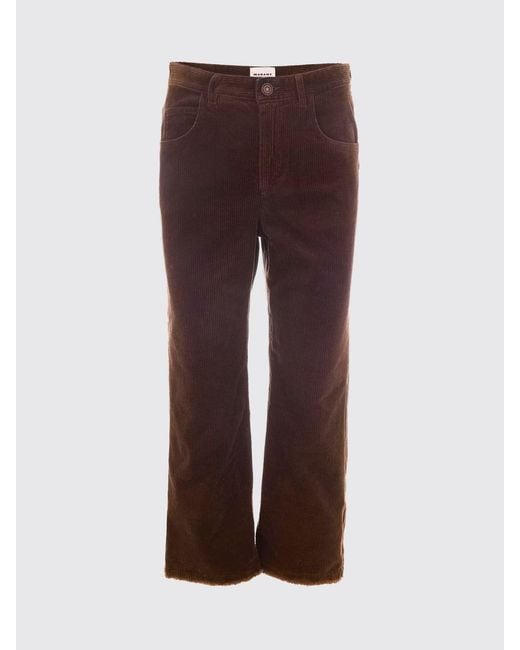 Isabel Marant Red Ruthie Straight-Leg Corduroy Trousers
