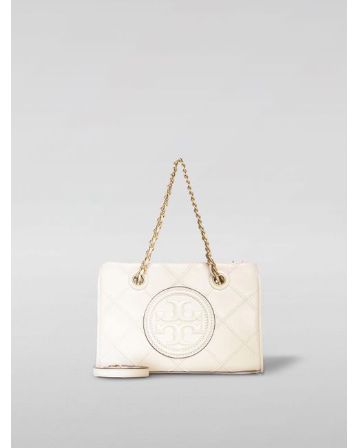 Tory Burch Natural Fleming Quilted Nappa Bag