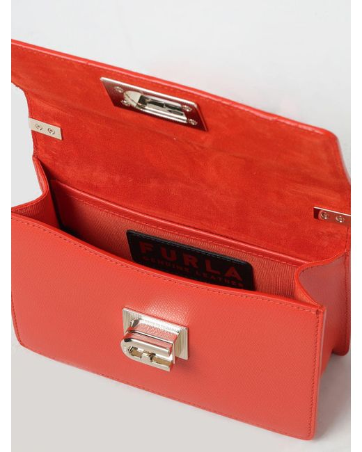 Furla Red 1927 Bag In Grained Leather