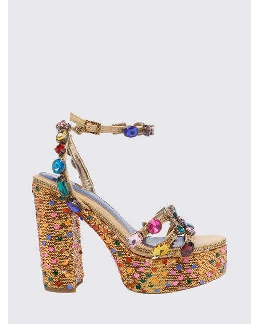 Kurt Geiger Metallic Pom Pom Platform Sandal