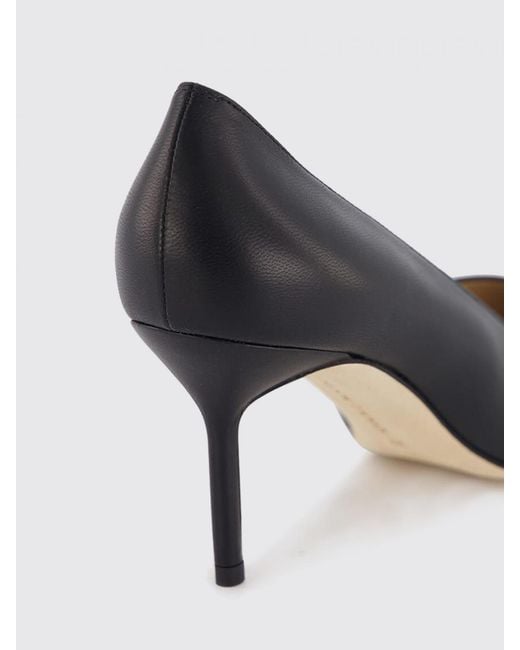 Manolo Blahnik Black Tora Suede Almond-Toe Pumps With A Mid Stiletto Heel