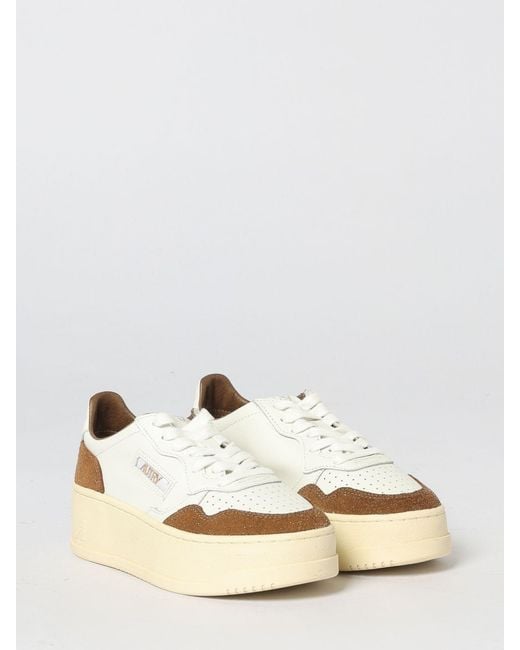 Autry Natural Medalist Platform Leather Sneakers