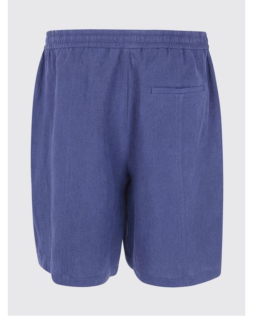 Emporio Armani Blue Linen Shorts for men