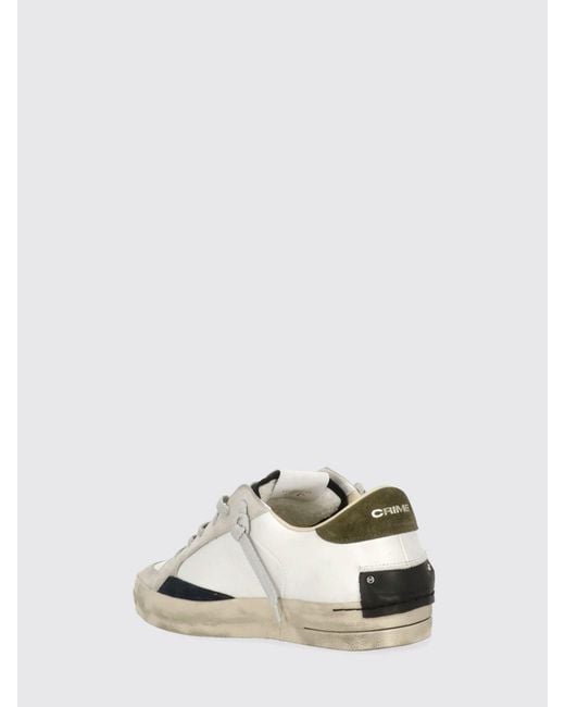 Crime London White Sk8 Deluxe Leather Sneakers for men