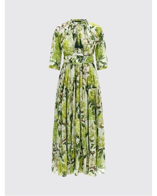 Samantha Sung Green Eden A-Line Floral Print Cotton Midi Dress