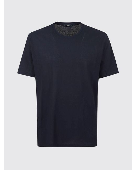 Herno Blue Short-Sleeved Crew Neck T-Shirt for men