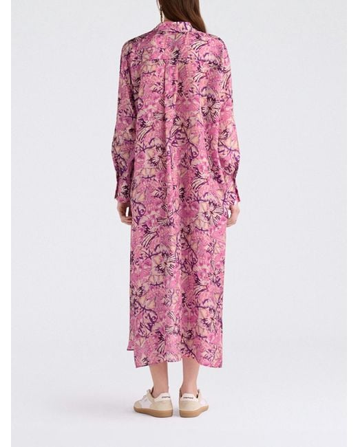 Momoní Pink MomonÌ Printed Silk Chemisier Dress