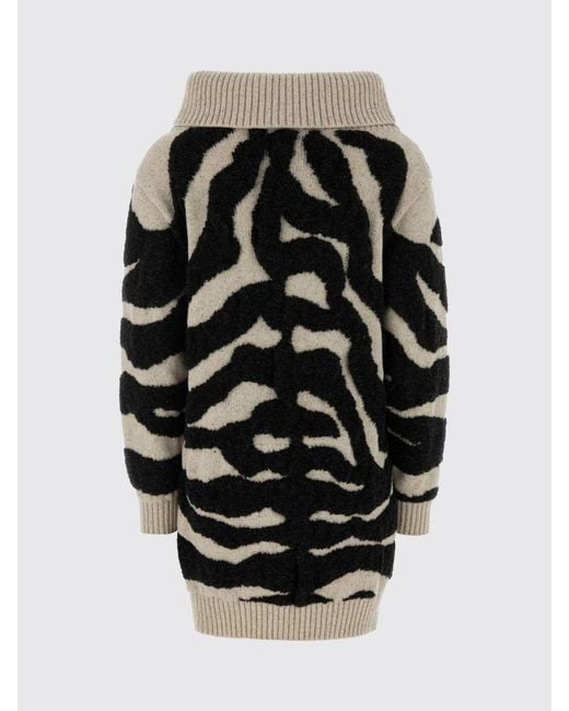 Moschino Couture Natural Zebra-Print Wool-Blend Turtleneck Jumper Dress