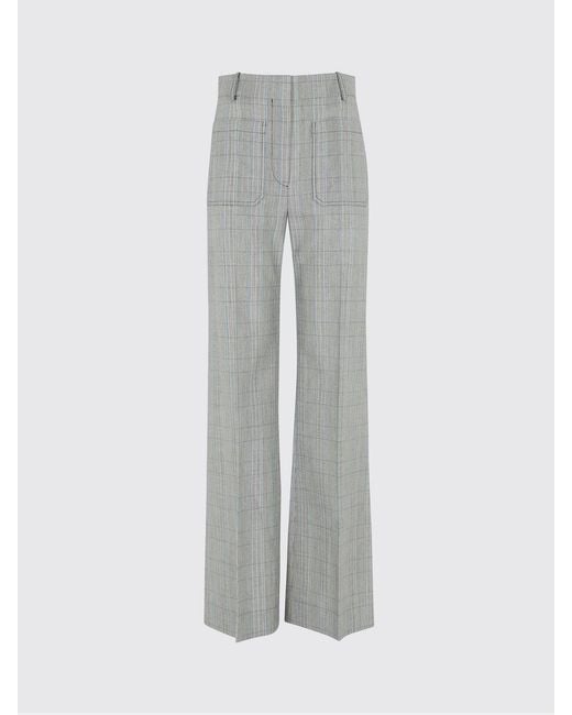 Victoria Beckham Gray Virgin Wool Palazzo Trousers