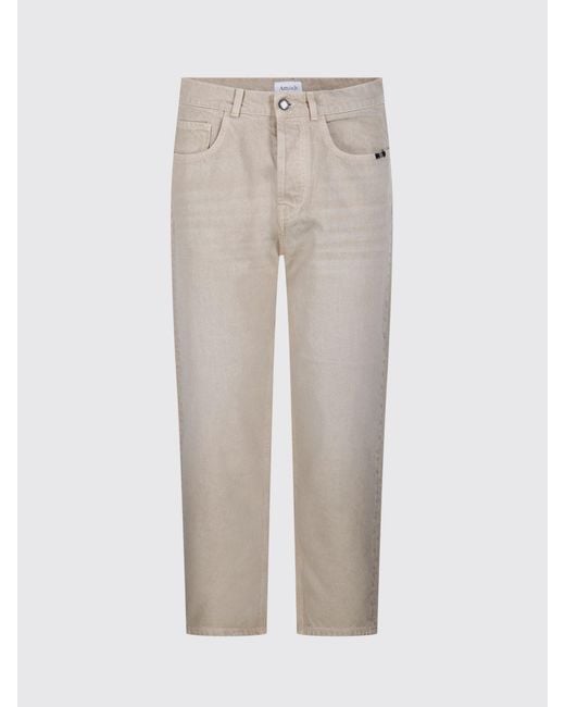 AMISH Natural Mid-Rise Straight-Leg Stretch-Denim Jeans With A Five-Pocket Design for men