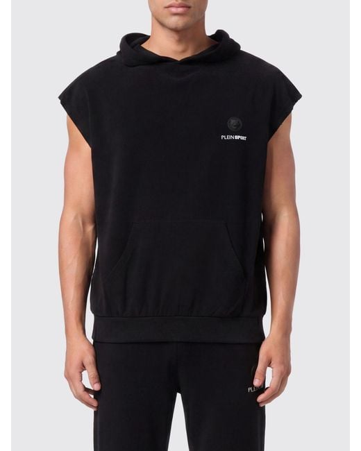 Philipp Plein Black Logo Cotton Hoodie for men
