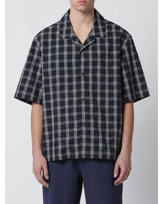 Studio Nicholson Black Casual Checked Cotton Shirt for men