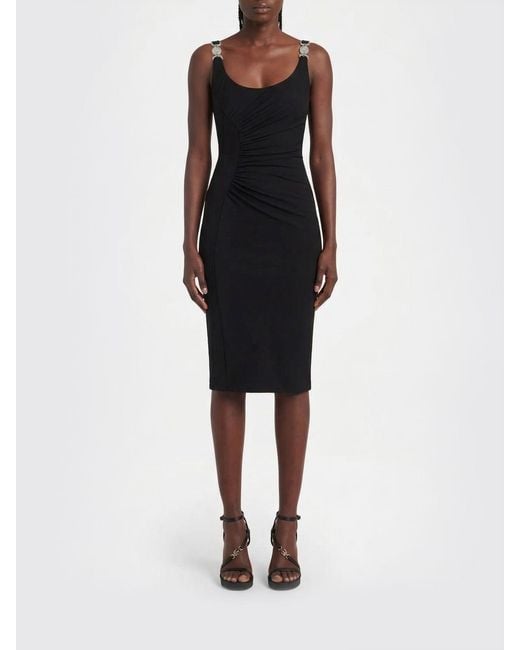 Versace Black Stretch Jersey Midi Dress