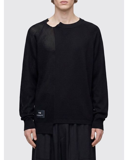 Y-3 Blue Fabric Crew Neck Pullover for men