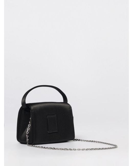 Roger Vivier Black Pilgrim Satin Bag With Jewel Buckle