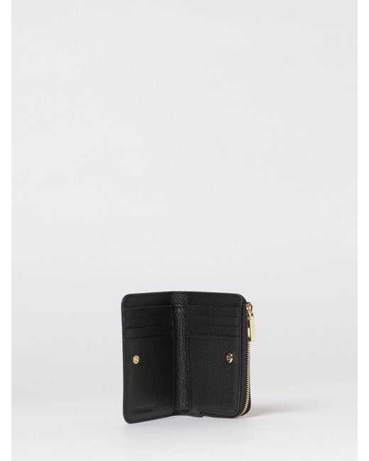 Coccinelle Black Metallic Soft Grained Leather Wallet
