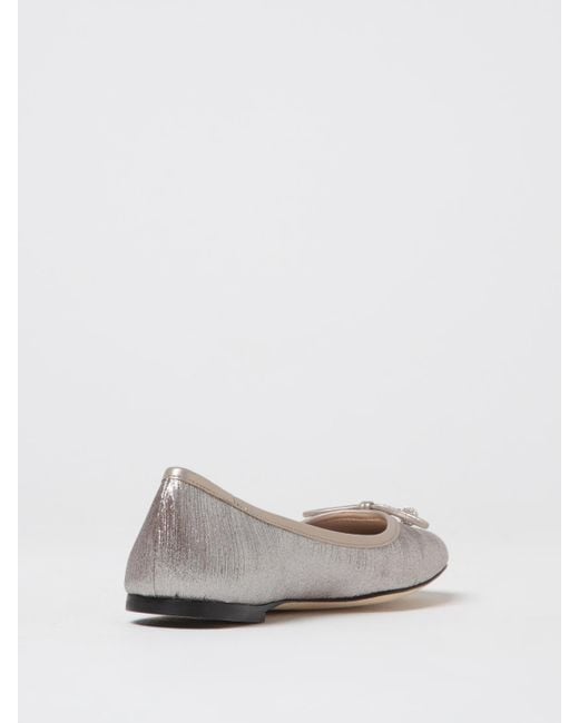 Jimmy Choo White Elme Flat Glitter Ballerina Flats