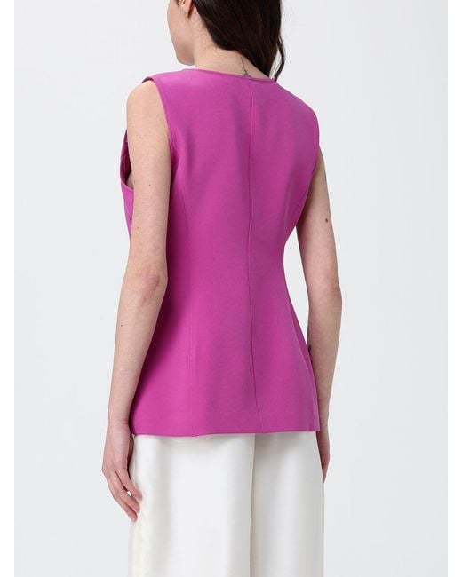 Liu Jo Purple Single-Breasted Tailored Vest