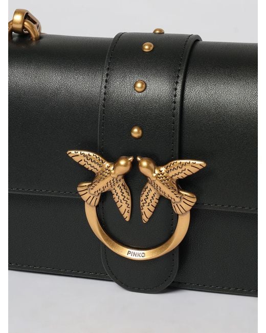 Pinko Black Love One Mini Leather Bag