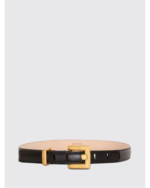 Balmain White Anthem Leather Belt