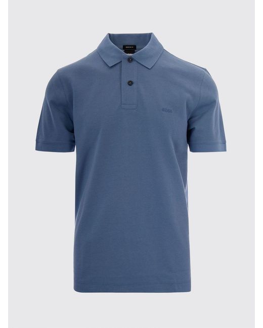 Boss Blue Cotton Polo Shirt for men