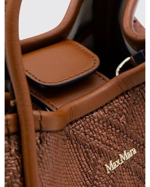 Max Mara Brown Marine Raffia Bag