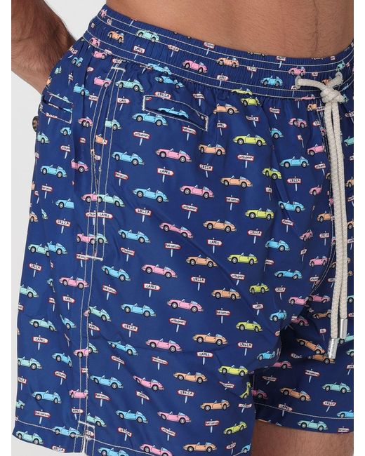 Mc2 Saint Barth Blue Printed Boxer Swim Trunks for men