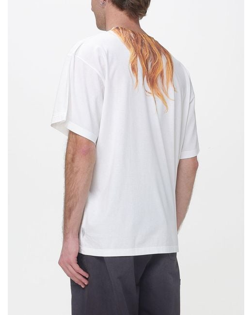MM6 by Maison Margiela White Printed Cotton T-Shirt for men