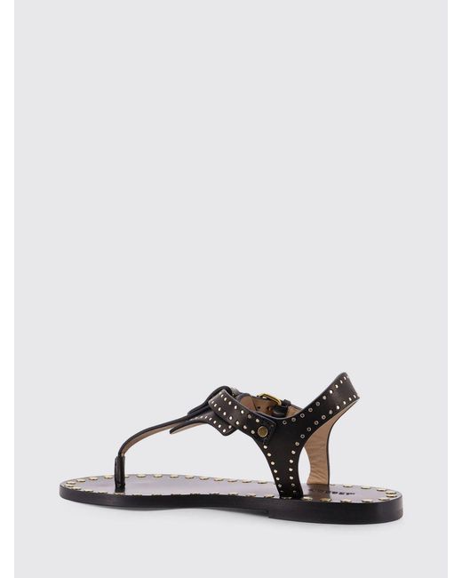Isabel Marant White Joonya Leather Sandals With Micro Studs