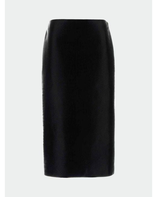 Gucci Black Midirock Aus Pythonleder