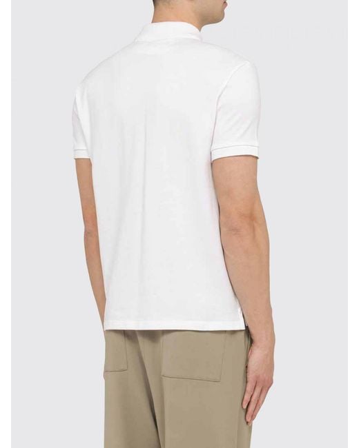 AMI White Slim Fit Embroidered Logo Polo Shirt for men