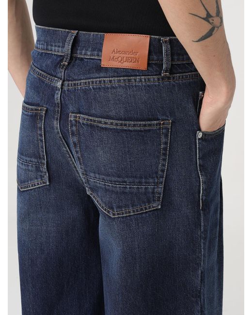 McQueen Blue Denim Bermuda for men