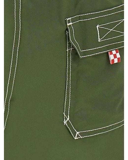 Mc2 Saint Barth Green Checked Swimsuit for men