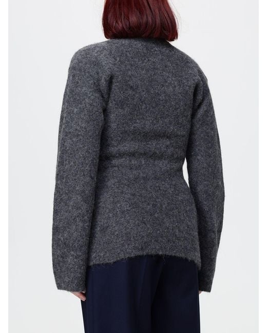 Thelatest Blue Langärmeliger Pullover Aus Wollmischung Mit V-Ausschnitt