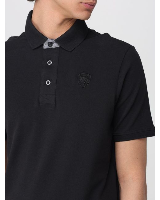 Blauer Black Cotton Polo Shirt for men