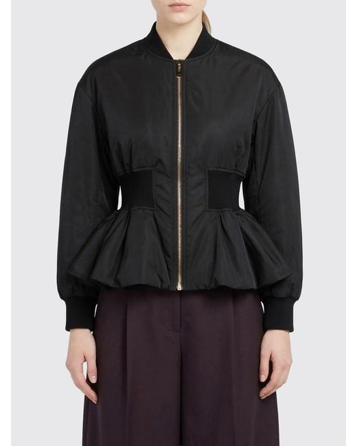 Alaïa Black Peplum Nylon Bomber