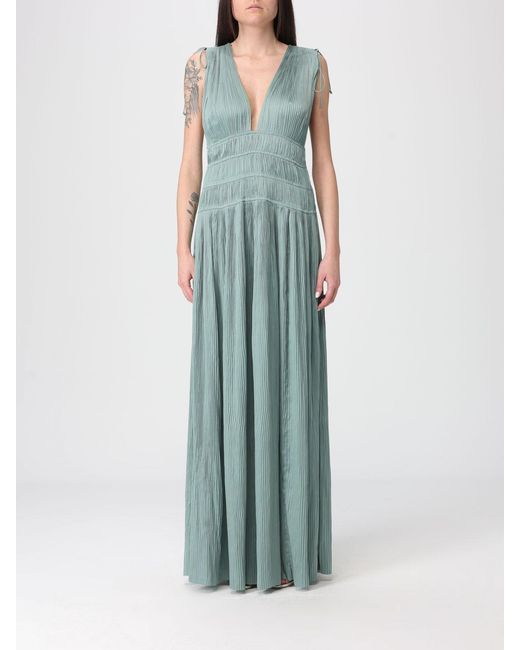 Ulla Johnson Green Tasneem Pleated Crepe Long Dress