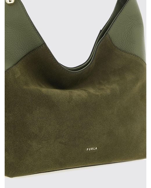Furla Green Lara Suede Bag