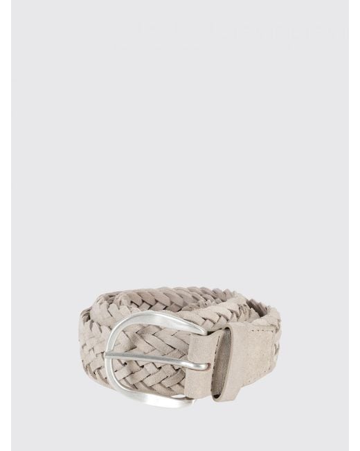 Orciani Natural Woven Suede Belt for men