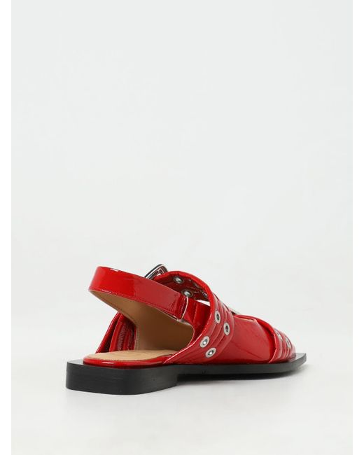 Ganni Red Flat Shoes