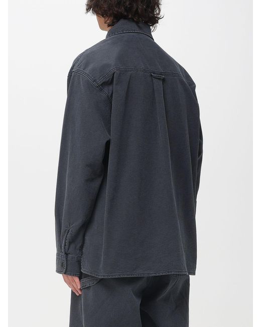 Carhartt Blue Parrish Ribbed Cotton Overshirt for men