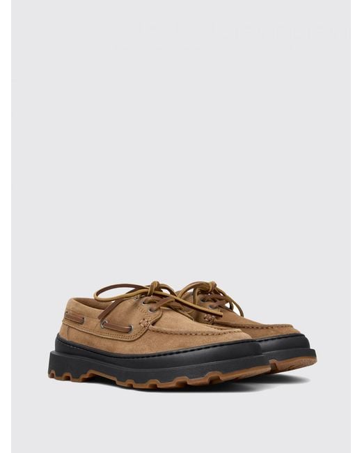 Camper White Brutus+ Suede Boat Loafer