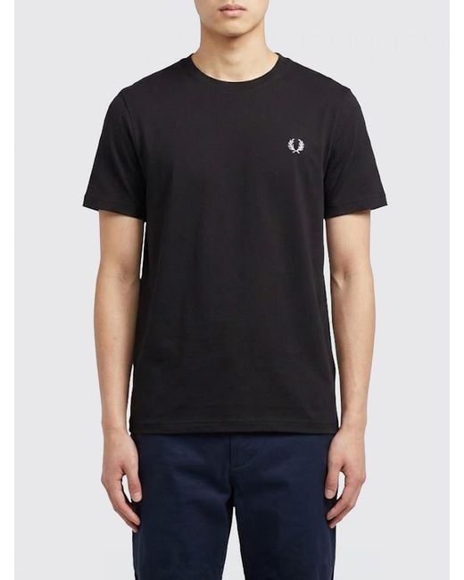 Fred Perry Black Basic Cotton T-Shirt for men