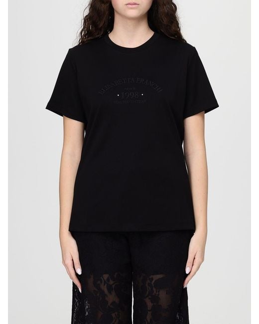 Elisabetta Franchi Black Cotton T-Shirts
