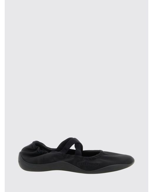 Balenciaga White Shibuya Bicolour Polyester Mary Jane Flats With Logo