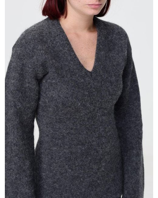 Thelatest Blue Langärmeliger Pullover Aus Wollmischung Mit V-Ausschnitt