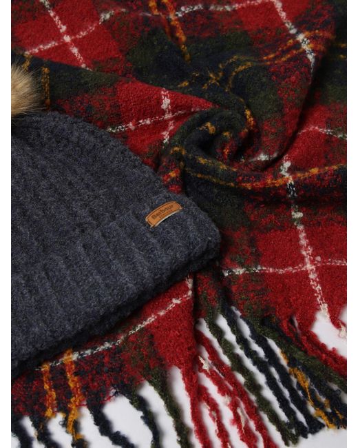 Set Cappello + Sciarpa di Barbour in Red